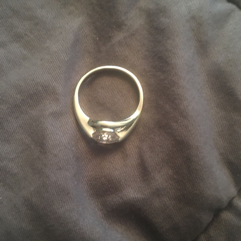 Jeweled silver ring